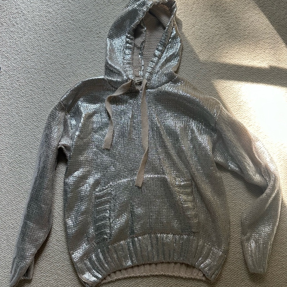 Sunday Silver Reflective Sweater with Hood
